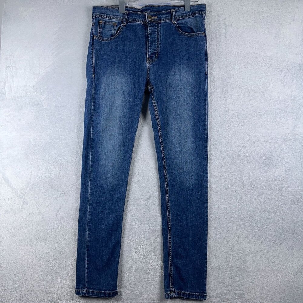 Amisu Super Skinny Jeans Denim High Rise Button Fly Women's Blue Size W33